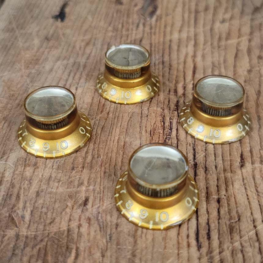 Gibson Gold Reflector Knobs 1962 1960s 1970s No Lettering