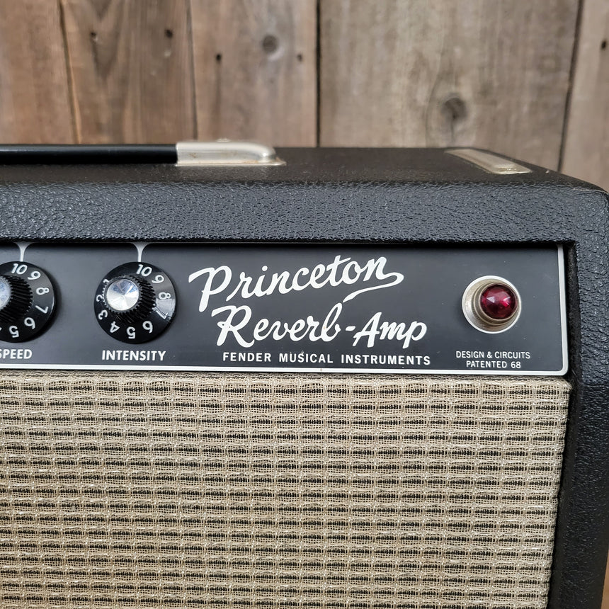 SOLD - Fender Princeton Reverb Black Panel AA764 1967 Clean and All Original Vintage Amp