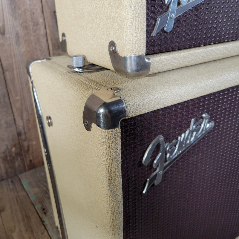 SOLD - Fender Tremolux 6G9-B 1963 Blond Oxblood Grill Head and Cabinet