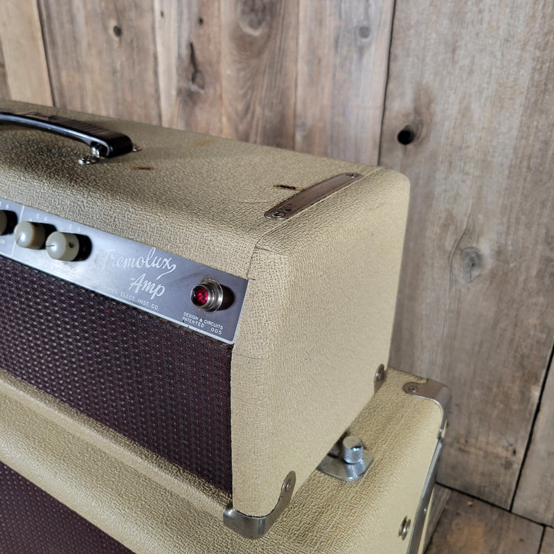 SOLD - Fender Tremolux 6G9-B 1963 Blond Oxblood Grill Head and Cabinet