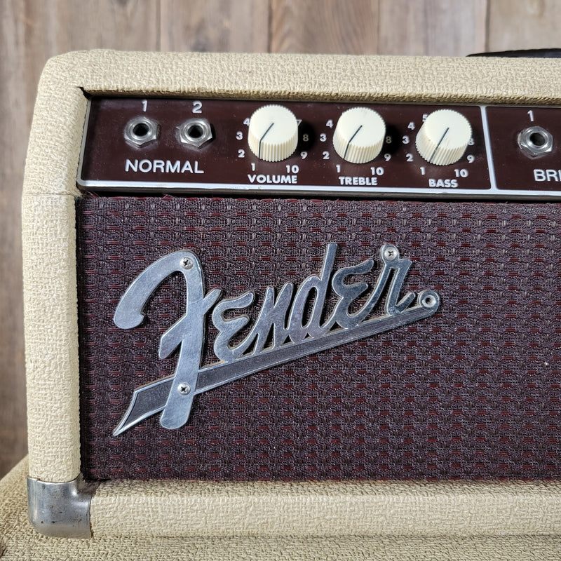 SOLD - Fender Tremolux 6G9-B 1963 Blond Oxblood Grill Head and Cabinet