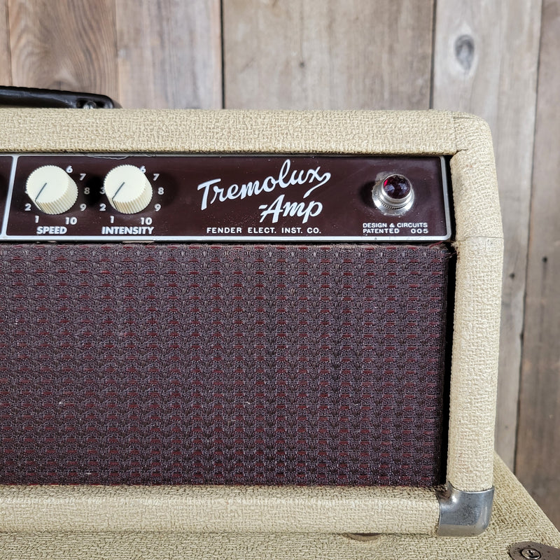 SOLD - Fender Tremolux 6G9-B 1963 Blond Oxblood Grill Head and Cabinet