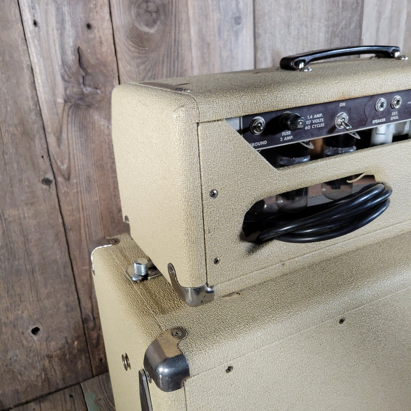 SOLD - Fender Tremolux 6G9-B 1963 Blond Oxblood Grill Head and Cabinet
