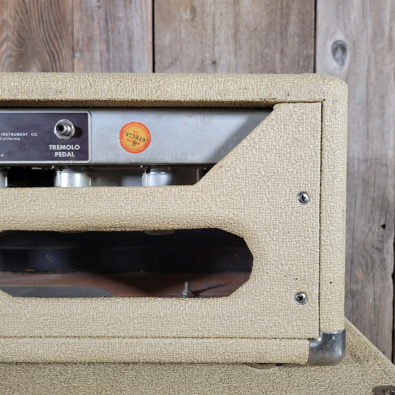 SOLD - Fender Tremolux 6G9-B 1963 Blond Oxblood Grill Head and Cabinet