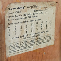 SOLD - Fender Super Amp 6GA-4 Brown Tolex Wheat Grille 1962 Serviced