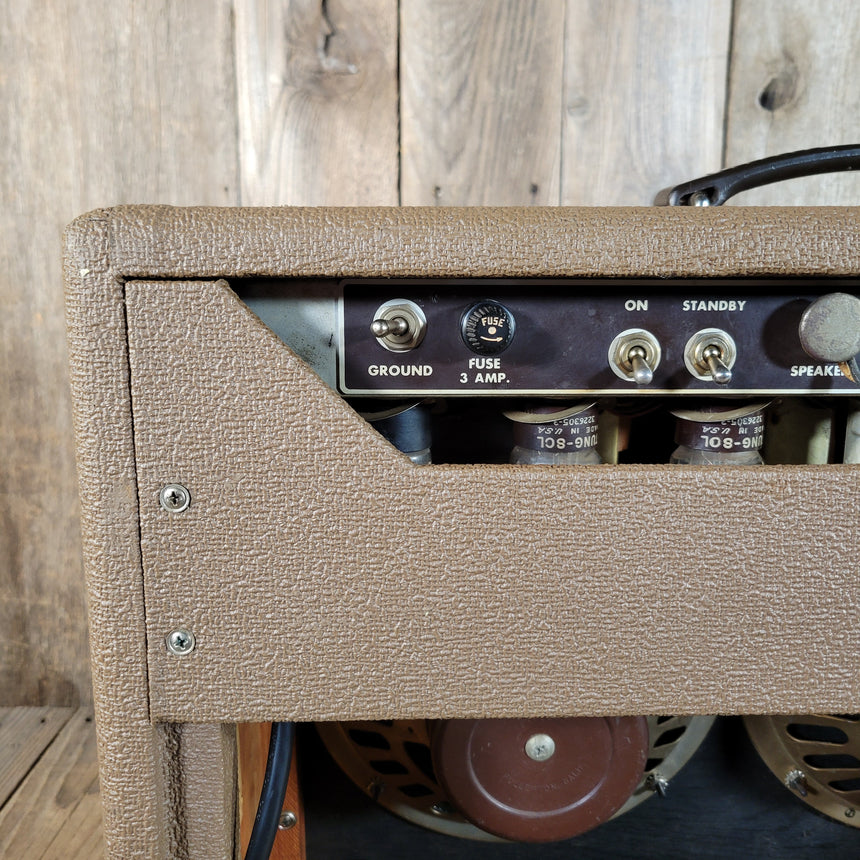 Fender Super Amp 6GA-4 Brown Tolex Wheat Grille 1962 Serviced