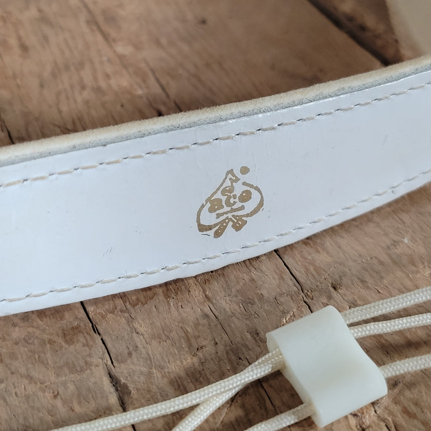 Ace White Leather Classical guitar strap 1960s 1970s