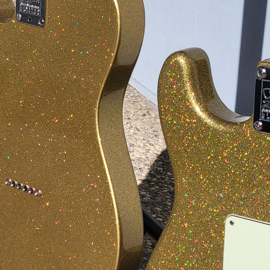 Fender #24 of 29 Matched Telecaster & Stratocaster Gold Sparkle Holoflake Guitar Center 29th Anniversary