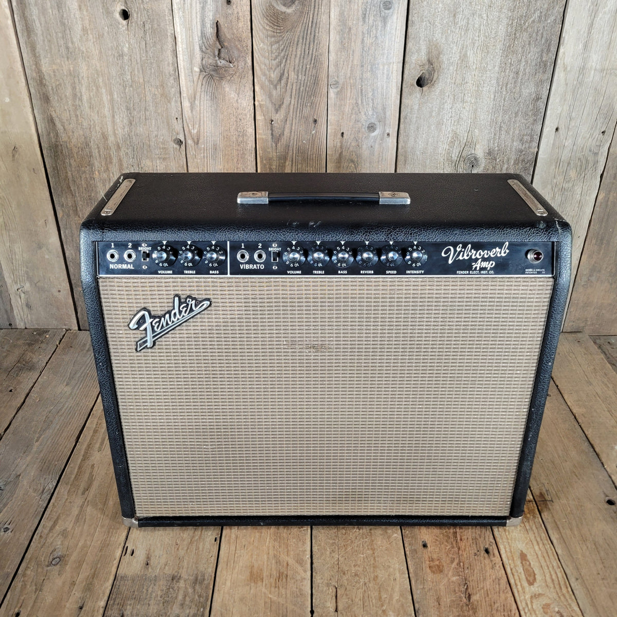 1964 Fender Vibroverb AB763 – Vintage Black Panel 1x15 Tube Amp Pre CBS