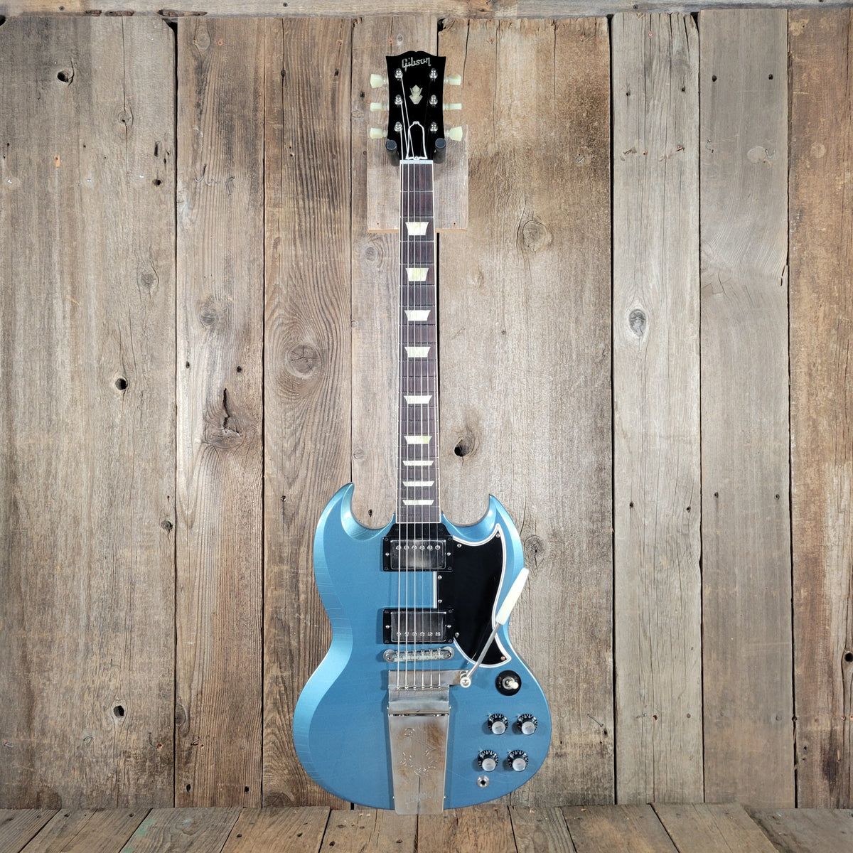 2024 Gibson Custom Shop ’64 SG Standard Reissue – Murphy Lab Ultra Light Aging, Pelham Blue, Maestro Vibrola