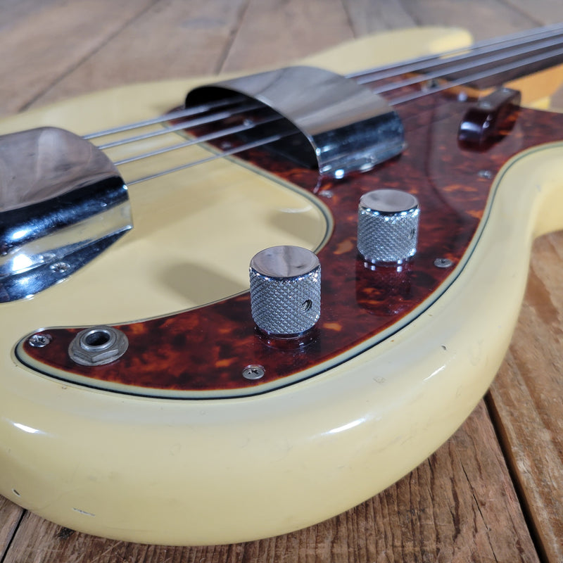 Fender P Bass Fretless Olympic White Wildly Flamed Neck 1971 Vintage Precision Bass