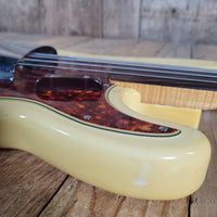 Fender P Bass Fretless Olympic White Wildly Flamed Neck 1971 Vintage Precision Bass