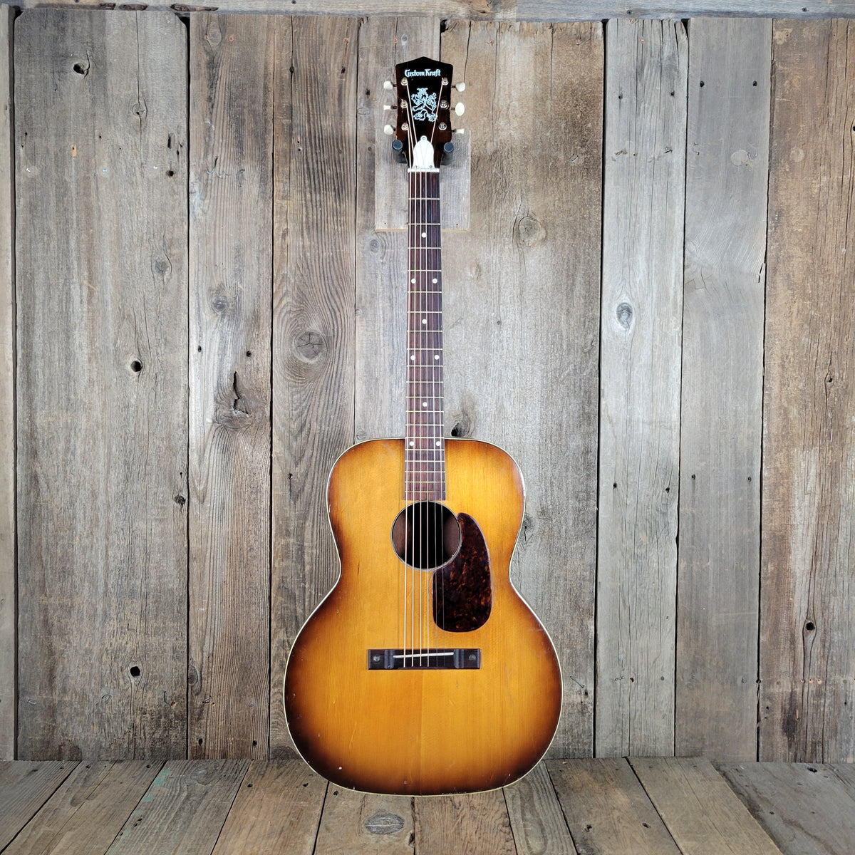 Custom Kraft 6116 Vintage Acoustic Guitar – Kay Made, 1950s Ladder Braced USA Parlor Model