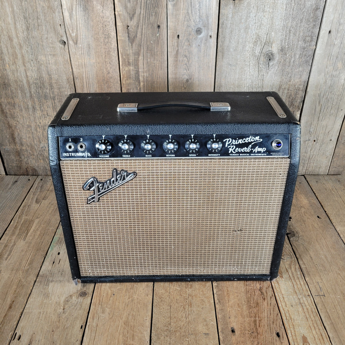 Fender 1965 Princeton Reverb Black Panel – Nickel-Plated Chassis, Vintage Handwired Tube Amp