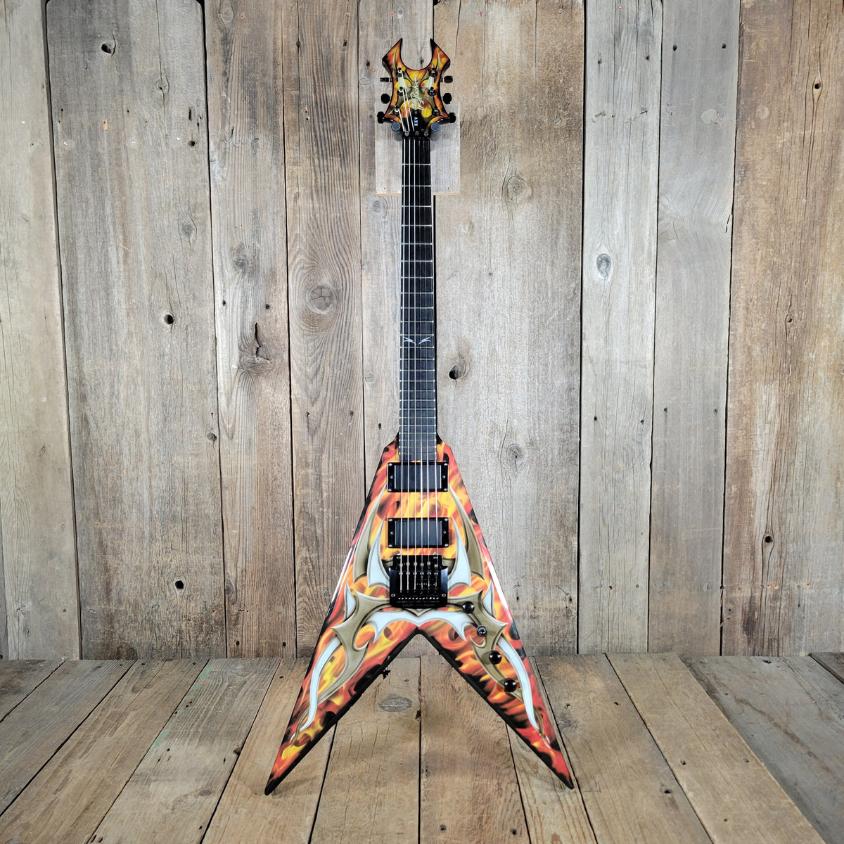 BC Rich KKV Kerry King Signature Flying V Tribal Flame Coffin Case 2009