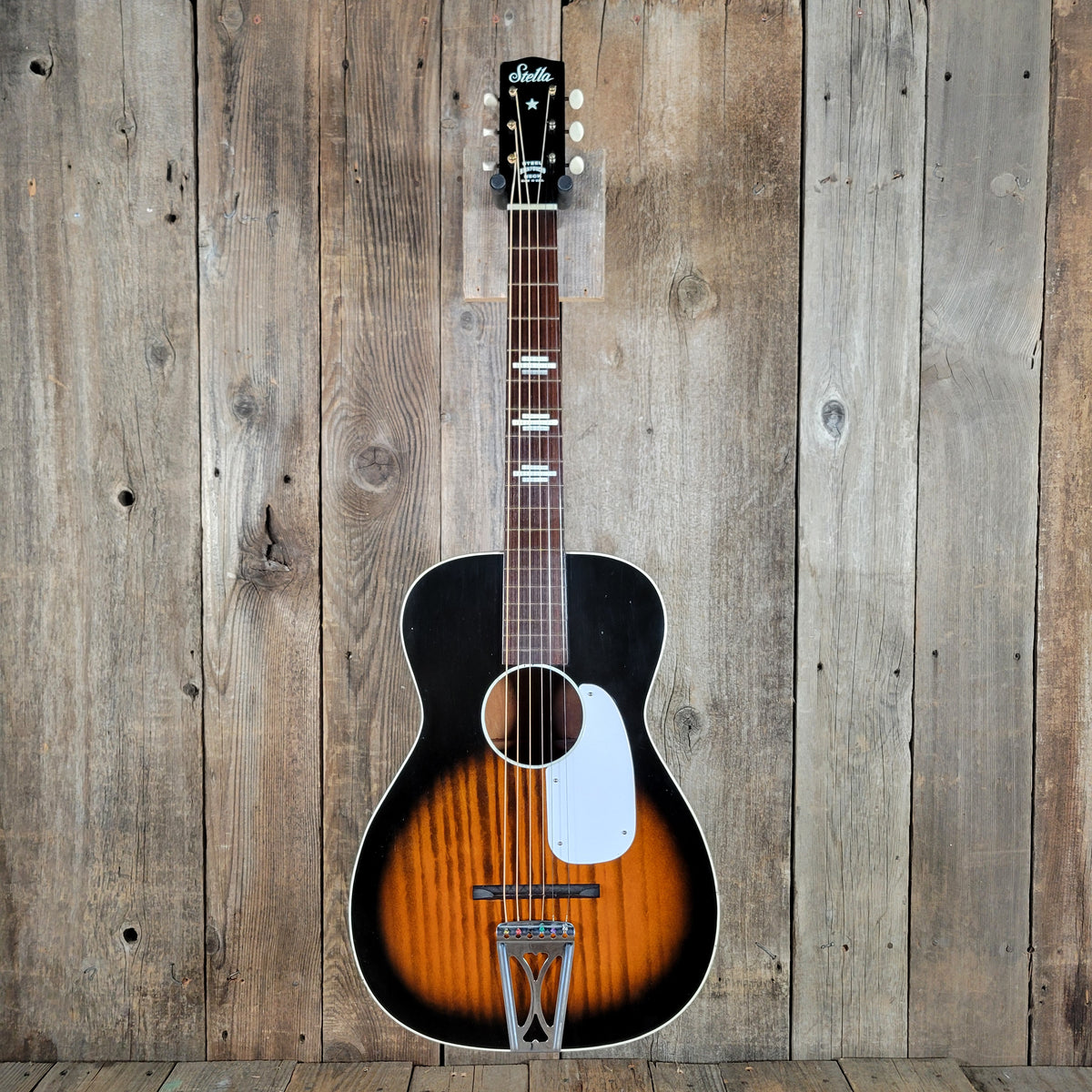 Stella 1965 H929 Vintage Acoustic Parlor Guitar – USA Made,  Harmony Era with original hang tag and case