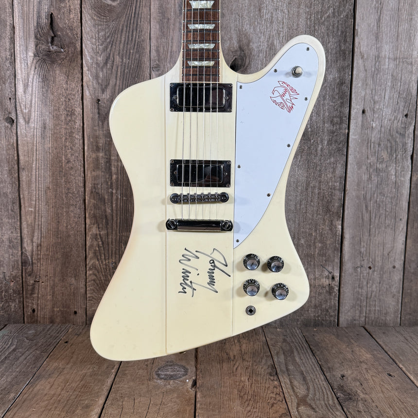 Gibson Firebird V reissue Johnny Winter signed 1991 Alpine White