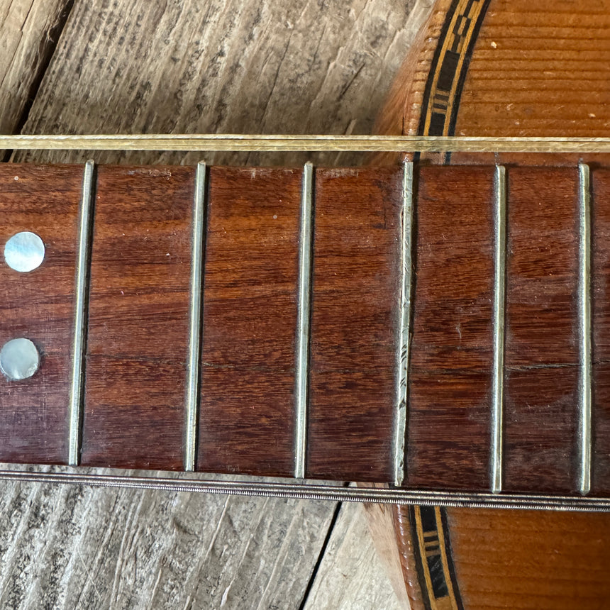 SOLD - Unbranded Johann Stauffer Style Romantic Parlor Guitar 1800's Natural