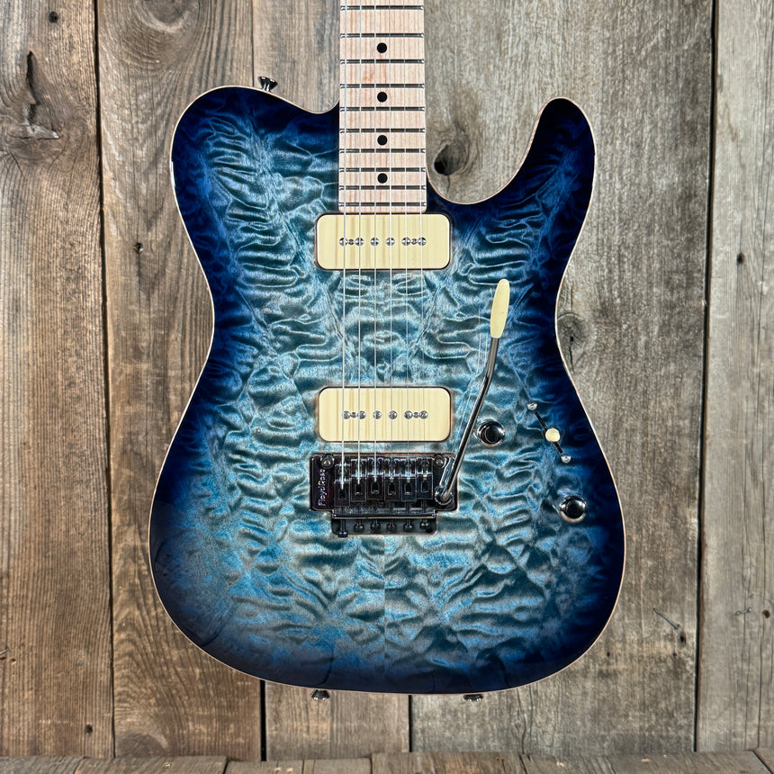 Tom Anderson Guitarworks Top T Semi Hollow 2022 Natural Artic Blue Burst