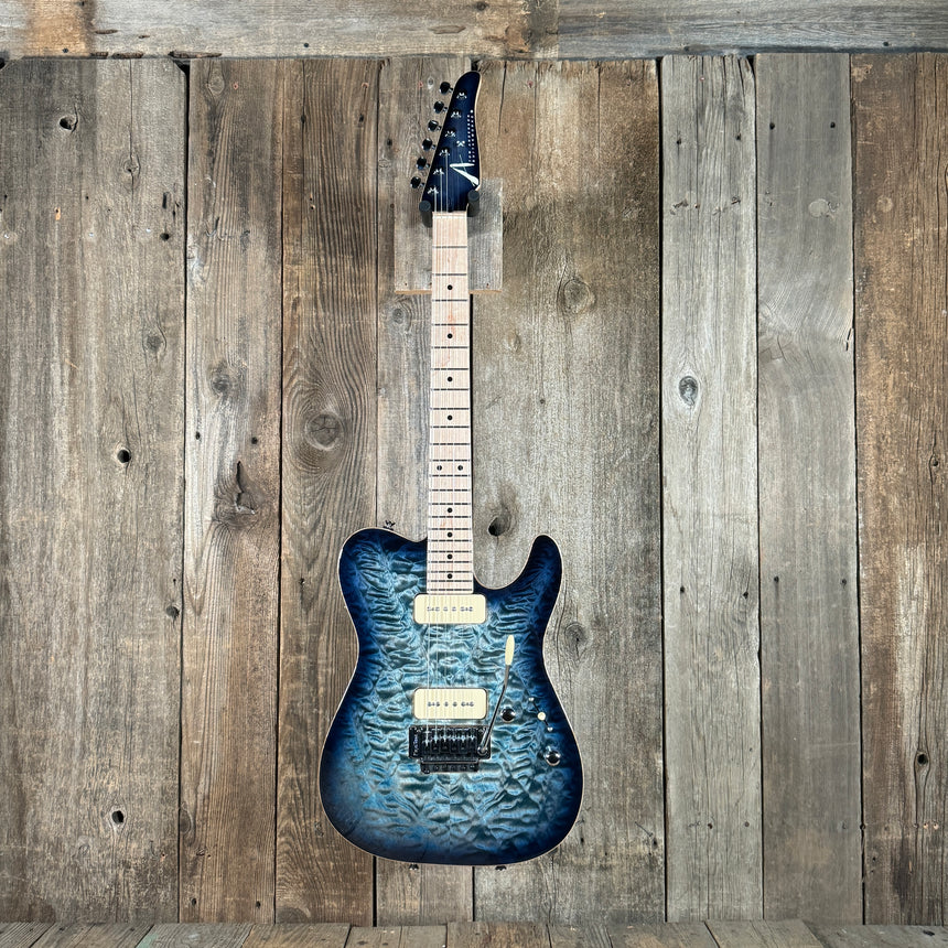 Tom Anderson Guitarworks Top T Semi Hollow 2022 Natural Artic Blue Burst