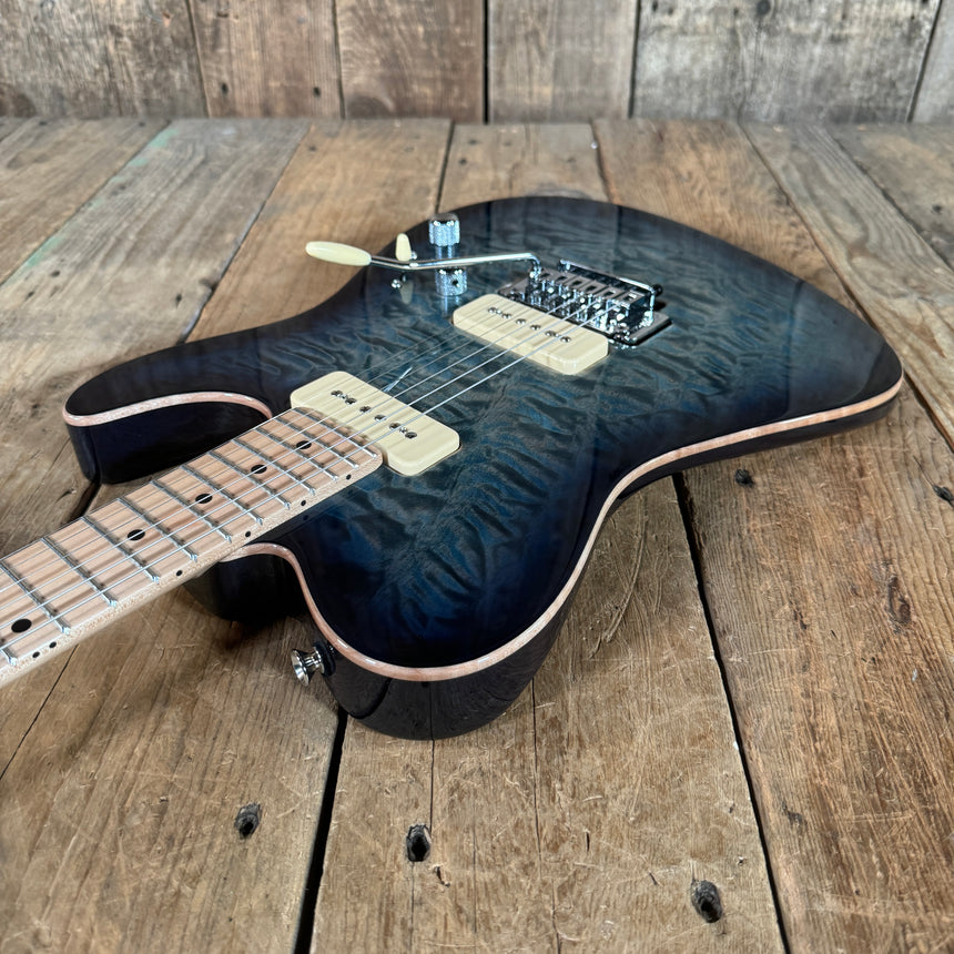 SOLD - Tom Anderson Guitarworks Top T Semi Hollow 2022 Natural Artic Blue Burst