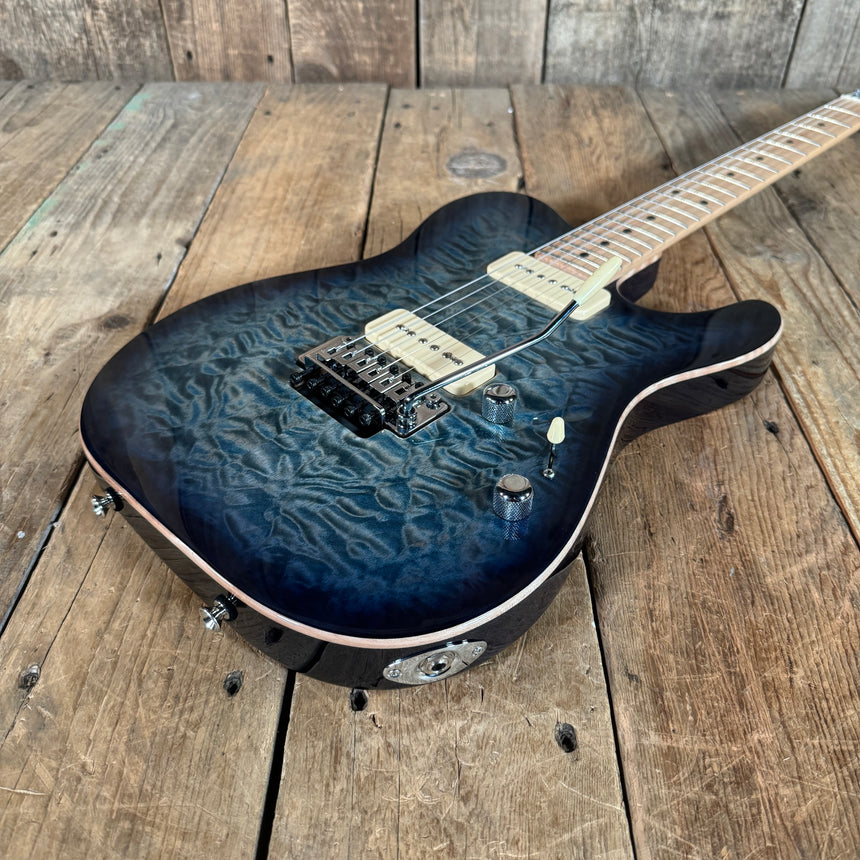 SOLD - Tom Anderson Guitarworks Top T Semi Hollow 2022 Natural Artic Blue Burst