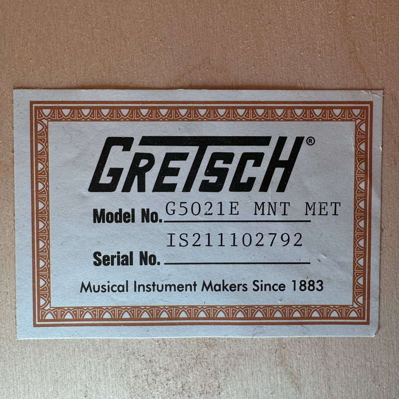 SOLD - Gretsch G5021E Rancher Penguin Parlor 2021 Mint GreenMetallic