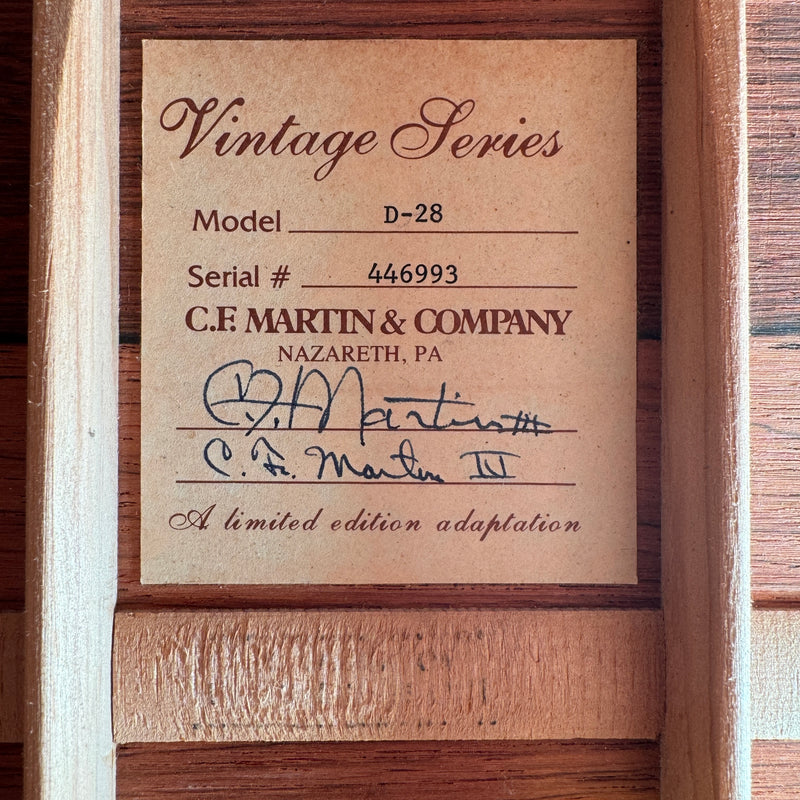 Martin D-28 Vintage Series Brazilian CEO signed 150th Anniversary HD-28 1984 Natural