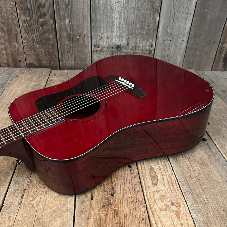 SOLD - Guild D25CH with added pickup system 1980 Cherry Red