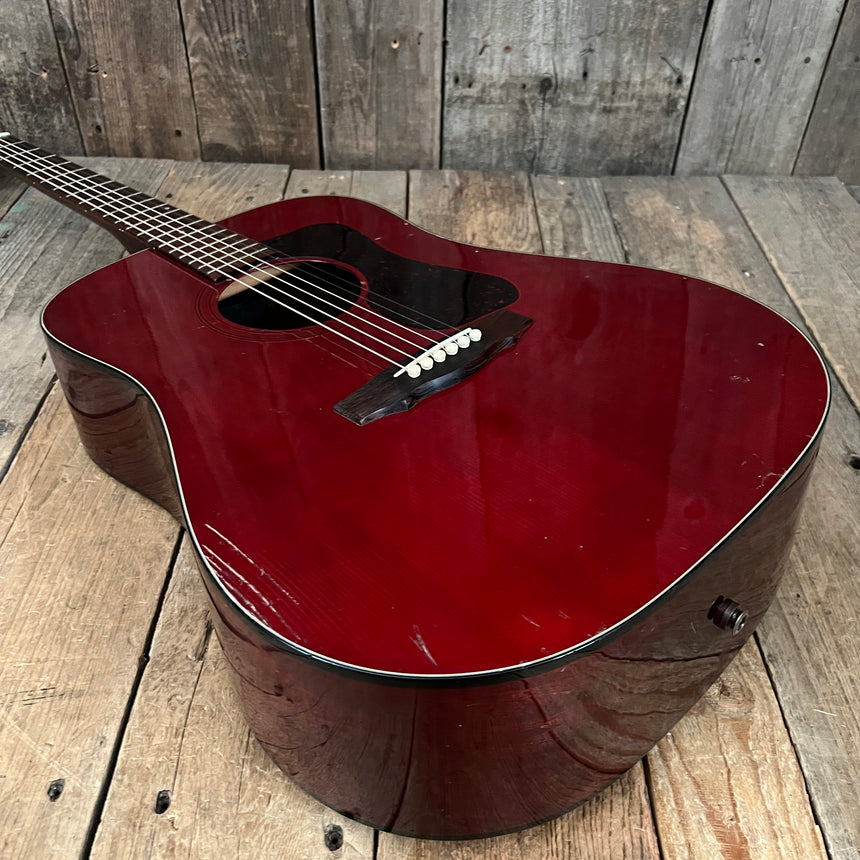 SOLD - Guild D25CH with added pickup system 1980 Cherry Red