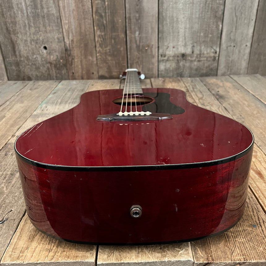 SOLD - Guild D25CH with added pickup system 1980 Cherry Red