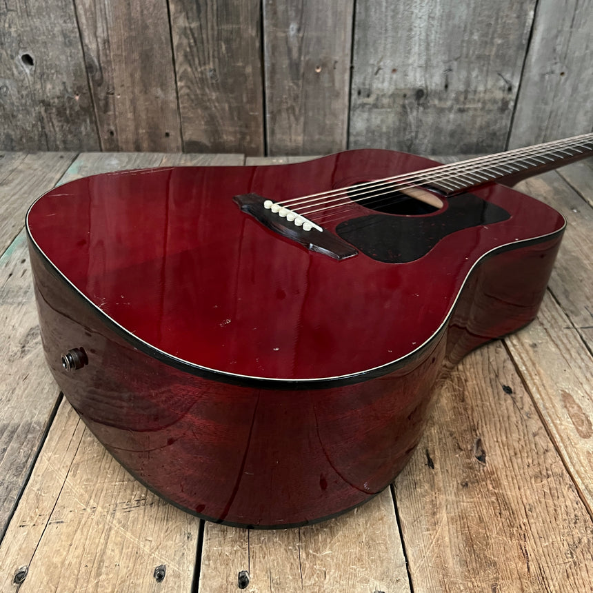 SOLD - Guild D25CH with added pickup system 1980 Cherry Red