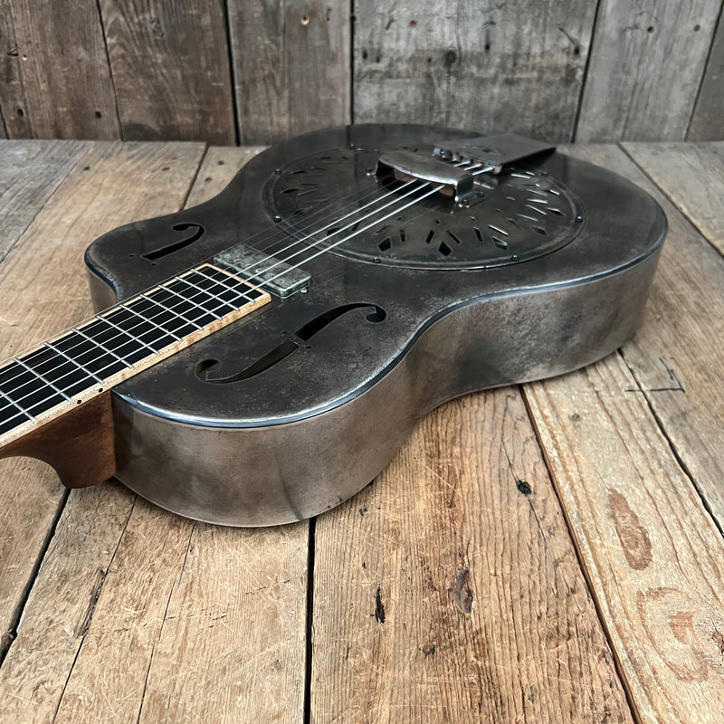 SOLD - Mule Resophonic Tri Cone Resonator Acoustic Electric Aged Cutaway
