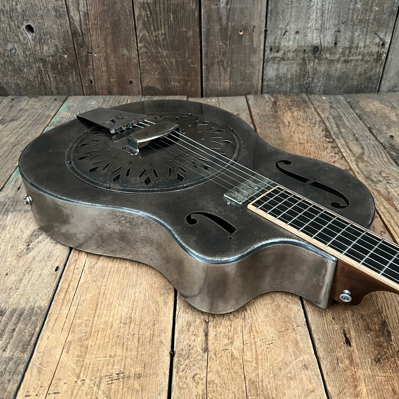 SOLD - Mule Resophonic Tri Cone Resonator Acoustic Electric Aged Cutaway