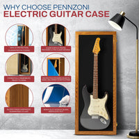 Pennzoni Electric Guitar Display Case New in Box Glossy Oak
