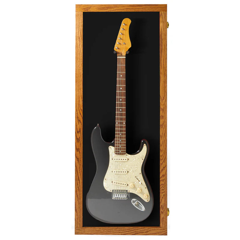 Pennzoni Electric Guitar Display Case New in Box Glossy Oak