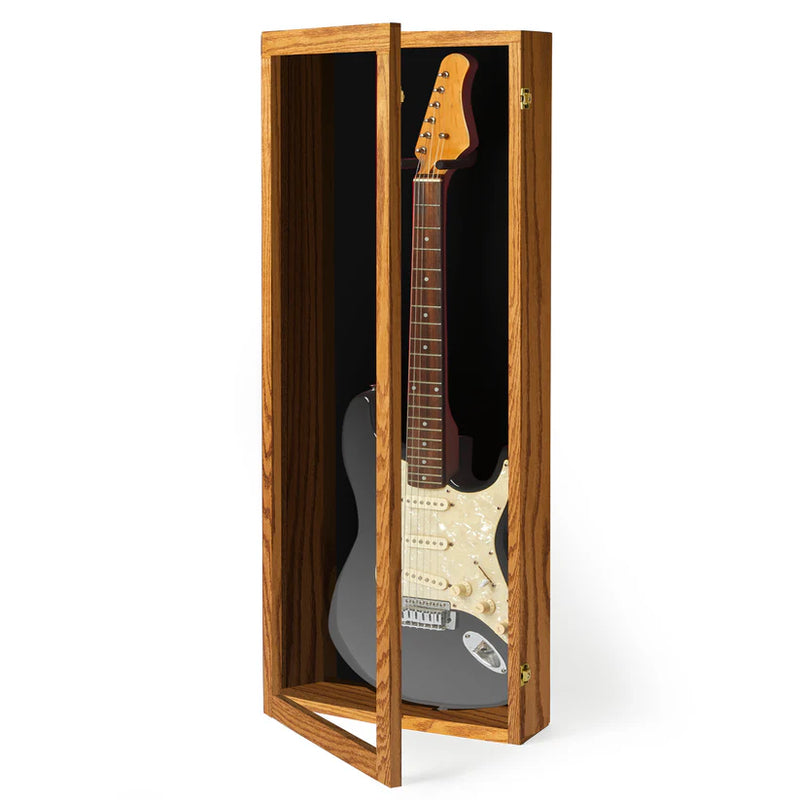 Pennzoni Electric Guitar Display Case New in Box Glossy Oak