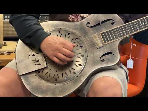 SOLD - Mule Resophonic Tri Cone Resonator Acoustic Electric Aged Cutaway