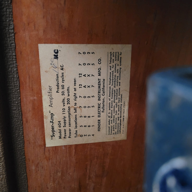 SOLD - Fender Super Amp 6G4-A - 1961
