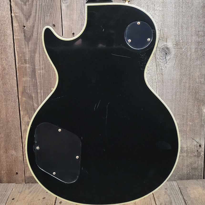 SOLD - Burny RLC 60 Les Paul Custom Black Beauty Split Diamond 1980s