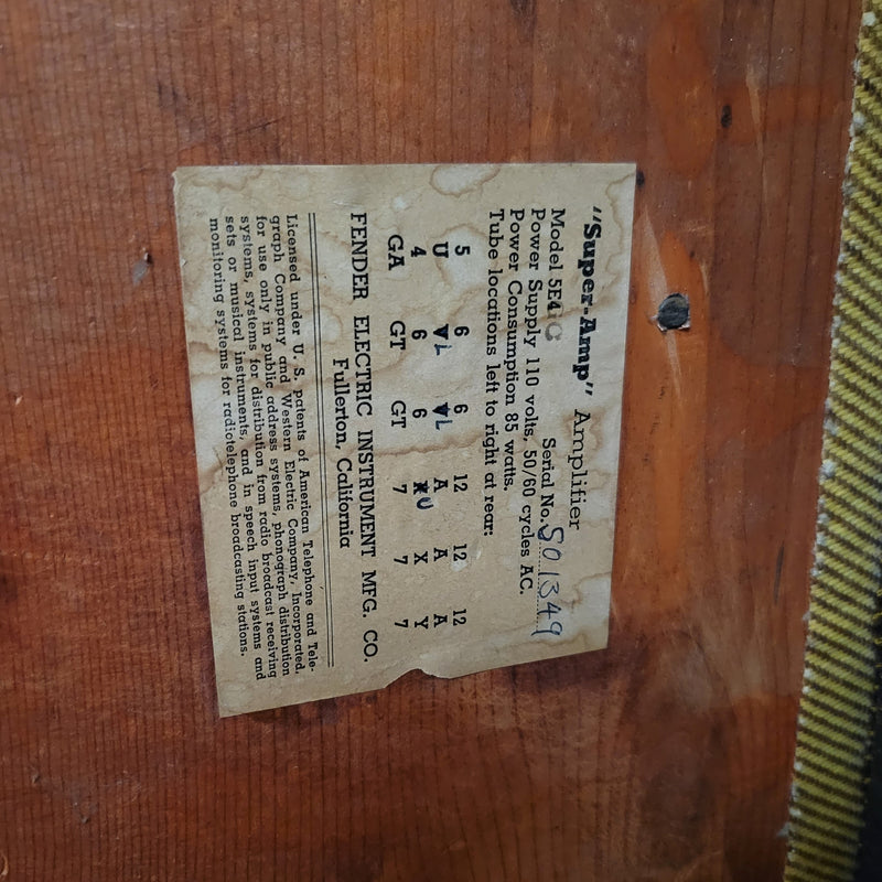 SOLD - Fender Super Amp 5E4 - 1957