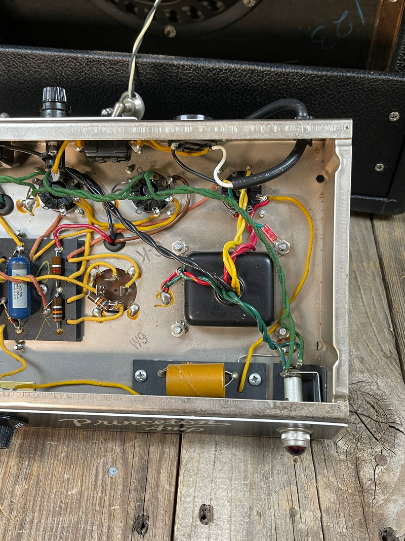 SOLD - Fender Princeton Amp Pre CBS Black Panel AA964 1965