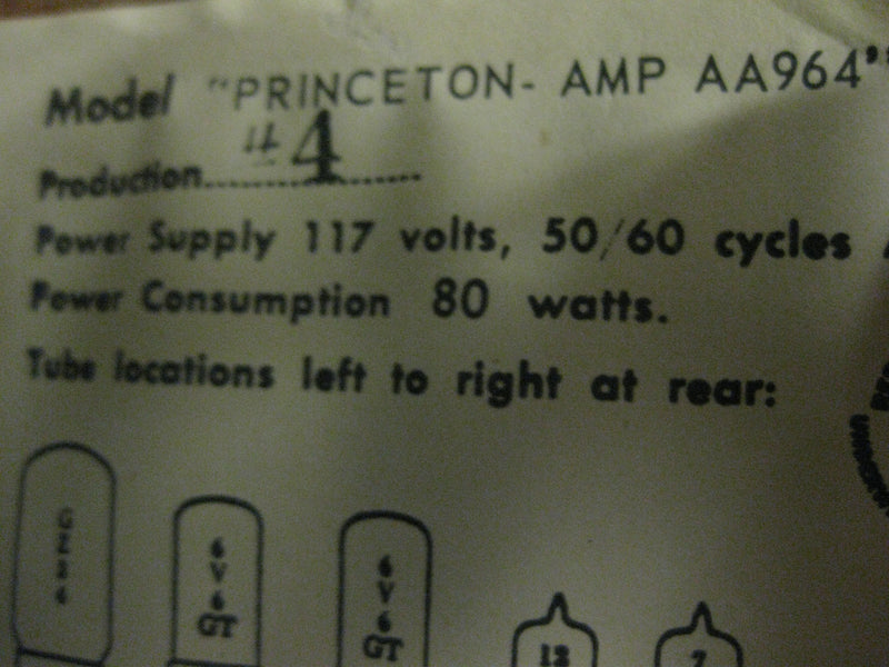 SOLD - Fender Princeton Reverb 1965 Pre CBS