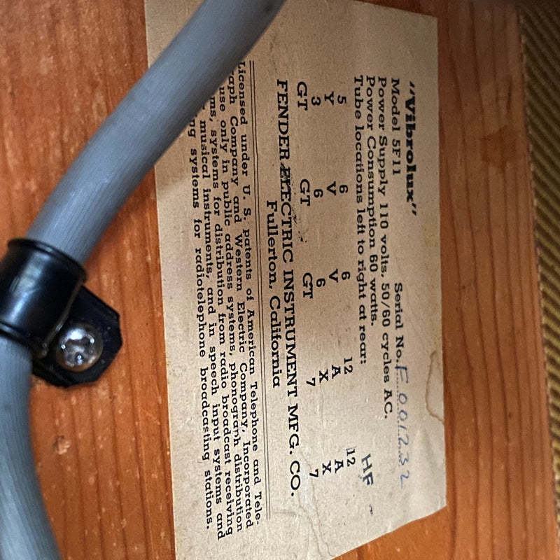 SOLD - Fender Tweed Vibrolux 5F11 - 1958
