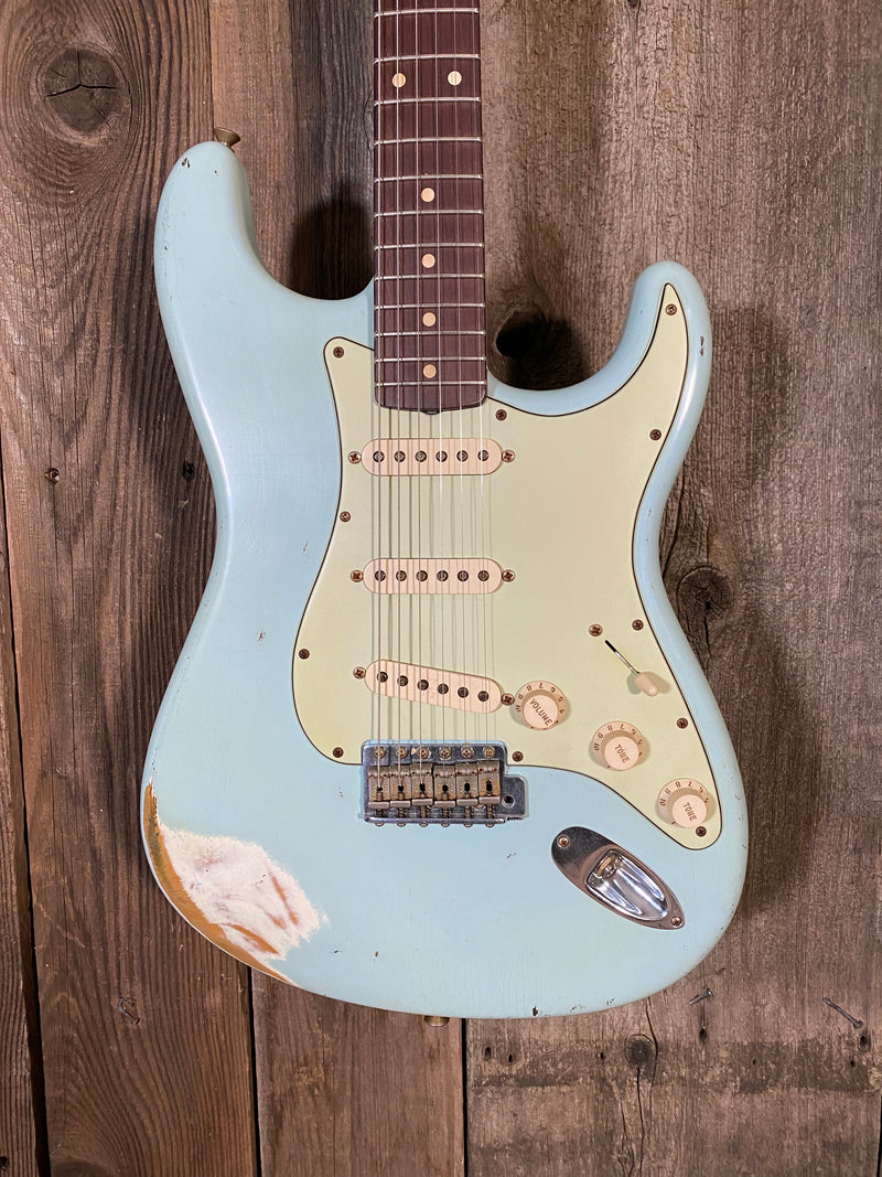 SOLD - Fender Stratocaster Custom Shop 1960 Relic 2006 Sonic Blue Matching Headstock