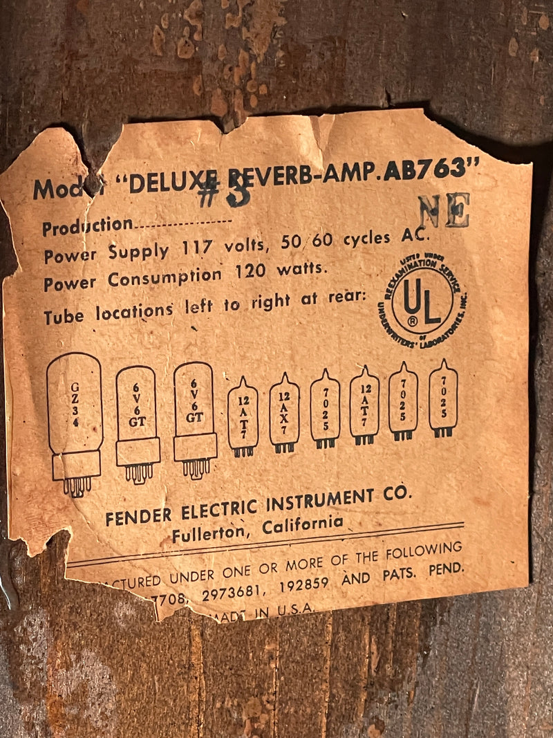 SOLD - Fender Deluxe Reverb 1964 Pre CBS Near Mint