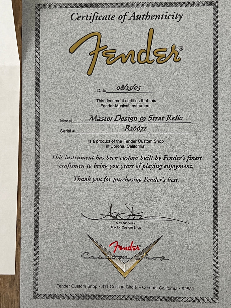 SOLD - Fender Stratocaster Master Design '59 Relic 2005 John English