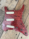 Squier Stratocaster pickups, harness on tortoise pickguard