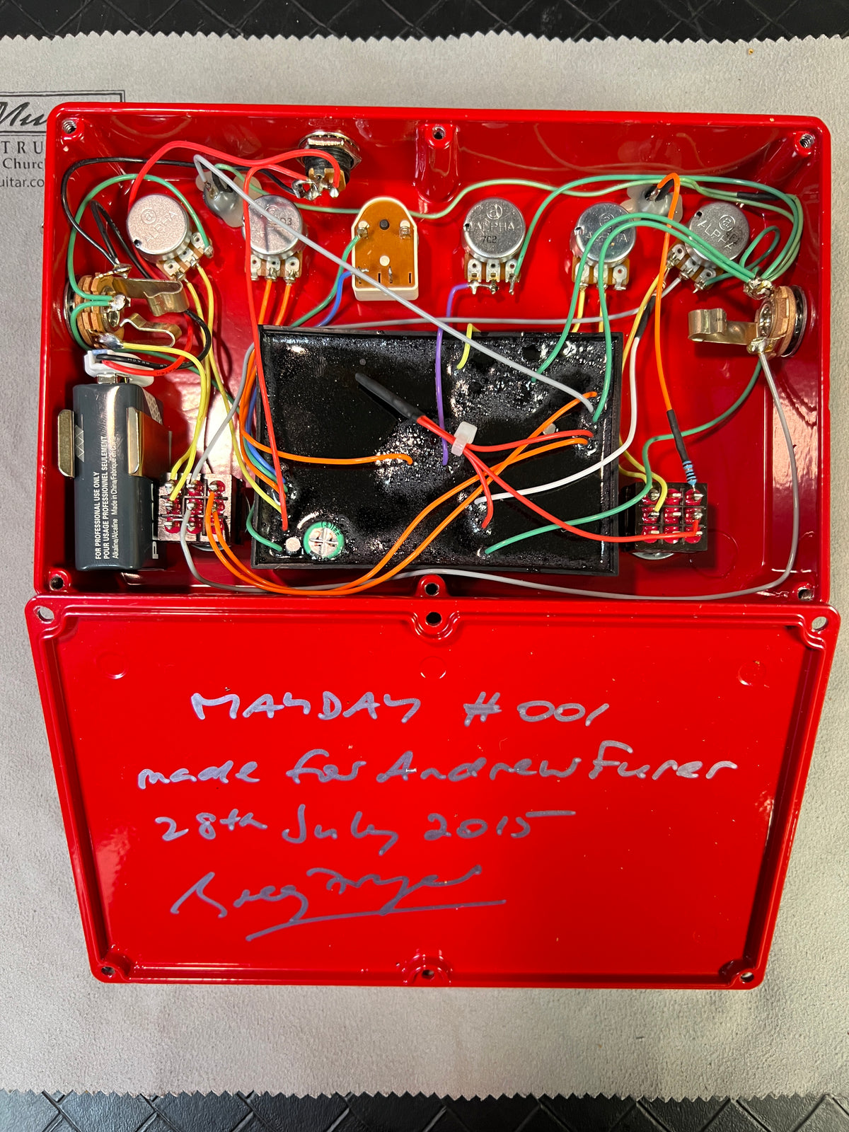 SOLD - Fryer Guitars Mayday Overdrive Distortion Pedal Hand Numbered #1 Brian May